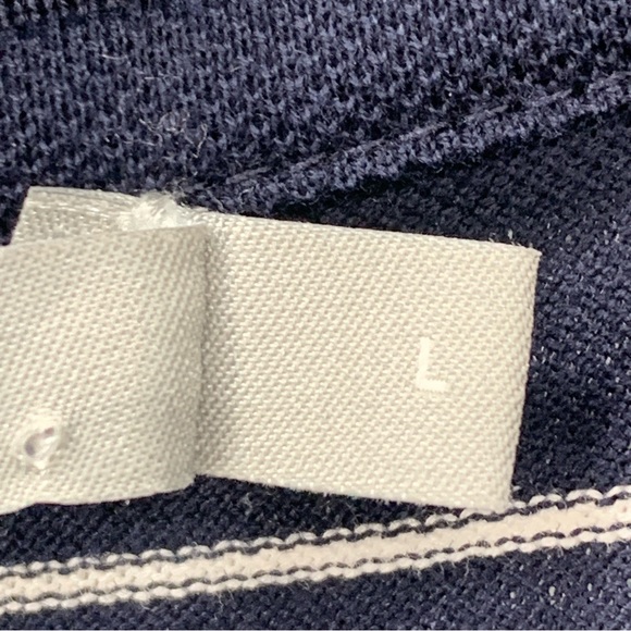 Vince Men’s L Classic Polo Shirt Black White Short Sleeve Stripe Cotton Collared - Picture 3 of 12